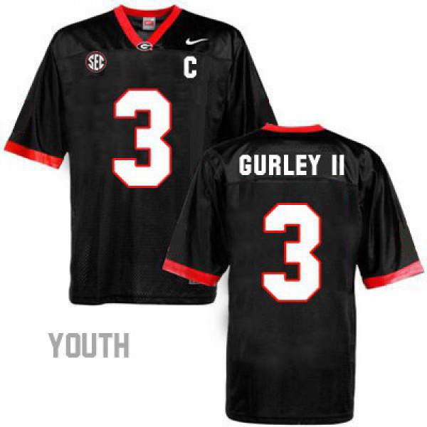 Youth Georgia Bulldogs Todd Gurley Youth #3 College Jersey - Black